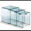 8mm clear and grey bent glass table