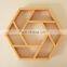 New Design Handcrafted Wood Spiral Hexagon Shelf Unique Wall Mounted Floating Display Shelves