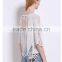 2016 hot selling summer short-sleeved hollow blouse for fashion lady