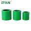 IFAN Wholesale Green Customized Plastic round connect PPR Socket PPR Pipe Fitting