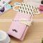 Stock Wholesale Fuschia Yellow Blue Black Pink Orange Mustache Printing PU Leather Hasp Wallet to Import