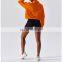 Blank Half Zip Custom High Quality Oversize Mock Neck Sweatshirt Women Casual Workout Pullover Kangaroo Pocket  Gym Shirt Top