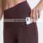 New Customized Wholesale Women's Yoga Crotchless Leggings High Waist Fitness Pants With Side Pockets Active Wear