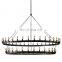 Industrial Design Classic Black Circular LED Chandelier Double-Layer Decorative Suspended Light for Hotel Villa Restaurant