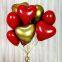 Decoración para bodas, Día de San Valentín, Día de la Madre y banquetes. Globo doble de 12 pulgadas en forma de corazón, globo de látex de color granada rojo.