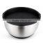 Stainless Steel Salad Bowl egg bowl with silicone buttom 16-28cm