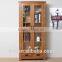 Y-1509 Modern corner bookcase with glass doors and drawers