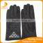 ladies cheap thin black fake suede hand gloves with pearl