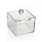 Clear PS cotton bud storage box cosmetic case makeup organizer