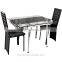 L808C Contemporary Circular Glass Chrome Metal Extending Dining Table Home Patio