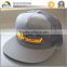 Yellow Flat Brim Trucker Cap With Embroidery Patch Trucker Hat