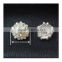 Rhinestone metal button with shank flower shape crystal fashion silver cheap garment decoration DIY crafts wholesale for wedding