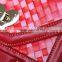 Dongguan factory new arrival red woven genuine leather woman shoulder bag