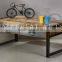 INDIAN IRON WOOD COFFEE TABLE WITH 2 IRON DRAWERS