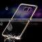 Hot ultra thin gold plating crystal clear tpu case for samsung galaxy note 7 transprent tpu soft cover case