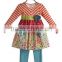 Plus size daily clothes thanksgiving dress bulk stripe top ruffle school girl outfit
