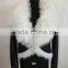 Mongolian Lamb Fur Short Jacket With Leather Sleeves Winter Warm Sheep Fur Coat