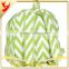 Light Green and White 600D Oxford Material Chevron Printing Backpack School Bags for Kids