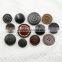 custom brown leather covered shank button