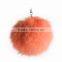 rabbit fur ball with carabiner keychain