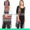 Women's knitted sweater vest, cardigan sleeveless sweater vest with fringe