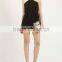 Spaghetti Strap Black Fashion New Design Sexy Short Jumpsuit