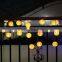 Solar String Lights Outdoor 15.7ft 20 LED Warm White Fabric Lantern Christmas Globle Lights
