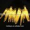 Yiwu Factory Solar Powered 4.8m Yellow Color Icicle Fairy Lights