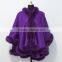 2015 purple cashmere cape with fox fur for women