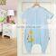 100% cotton Baby short sleeve sleeping bag for spring and summer fall blue style