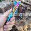 Damascus folding knife camping ultrafire chipper knife grinder