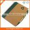 Kraft cover spiral writing pads filler papers eco-friendly notebook with pen