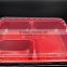 Disposable take-away food container with lid 3 compartment microwavable