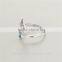 Fashion Women Drop Blue Zircon 925 Sterling Silver Ring For Anniversary