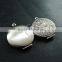 27mm Vintage Style Antiqued Silver Flower Photo Locket Pendant Charm DIY Supplies 1113026