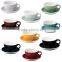 300ml Top Quality Color Glazed Ceramic Stoneware Coffee Tea Cups With Saucers Sets