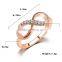 2016 new fashion jewelry 14k real rose gold plated crystal piston ring