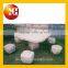 Garden round marble table with leg for outdoor furniture