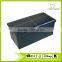 Line Design Folding Storage Ottoman Bench with Faux Leather, Brown