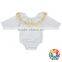 New Style Fan-like Design Baby Romper Solid Color Middle Sleeve Tassel Girls Rompers