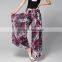 New arrival fashion summer floral print ladies chiffon culotte pants