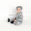 Stylish hippie clothes baby zebra pattern hooded harem romper