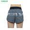 Wholesale custom made cotton black stripe underwear sport running gym shorts women