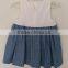 Cute Girls Blue and White Embroidered Dress for Summer