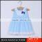 MGOO Imported Cotton Children Sleepwear Dress Blue Plain Sleeveless A Line 2 Years Old Dress CS014