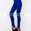 High Waist Pants Royal Blue Sexy Skinny Pants Party Shiny Legging Long trousers 100% Polyester