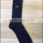 Embroidery logo wholesale mid-calf navy double knitted men business elite bamboo socks for men