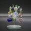 High Quality Faceted crystal apple tree with metal leaf Crafts