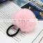 China Supplier Real Rex Rabbit Fur Elastic Hair Ring Accessories Pom poms Hairbands