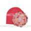 2016 Trendy Newborn Cute Hat Girl Boy Infant Hat Baby Beanies with Elegant Lace Rhinestone Peony Flower